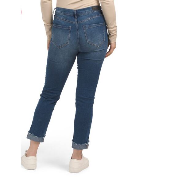 Nicole Miller Jeans Soho High Rise Ankle Skinny Rolled‎ Raw Hem - 4 Excellent - Picture 2 of 14